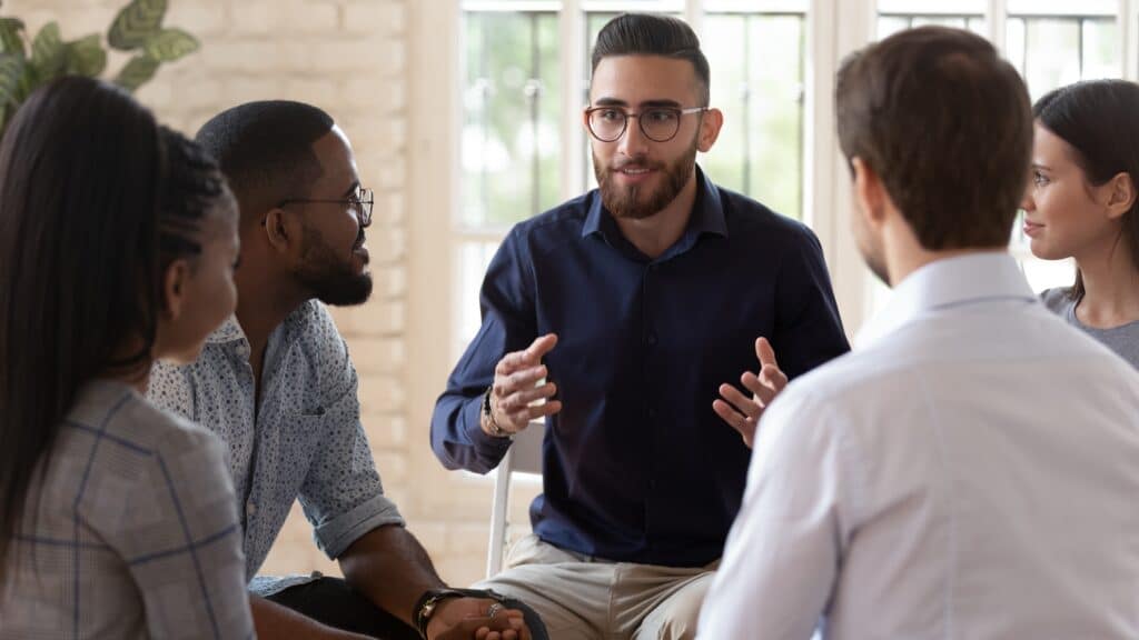 Group of people talking