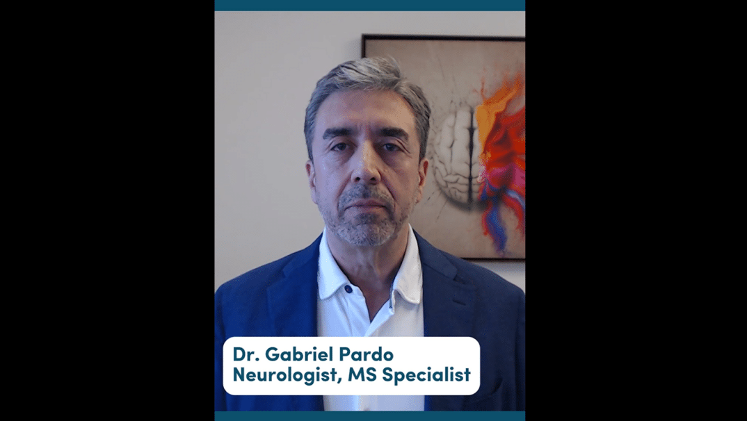 Dr. Pardo sitting in his office.